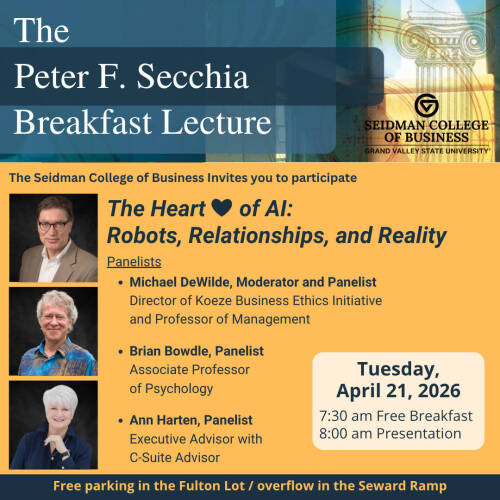 Secchia Breakfast event thumbnail photo with speakers and event info